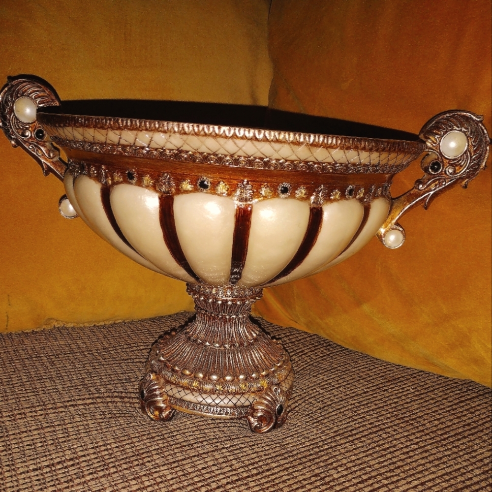 Gold and Ivory Decor Centerpiece Bowl